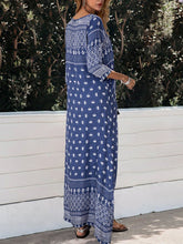 Load image into Gallery viewer, Women Bohemian Fringed 3/4 Sleeve Maxi Dress