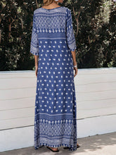 Load image into Gallery viewer, Women Bohemian Fringed 3/4 Sleeve Maxi Dress