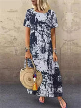 Load image into Gallery viewer, Vintage Tie-Dye Cotton And Linen Women&#39;S Dress