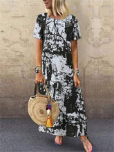 Load image into Gallery viewer, Vintage Tie-Dye Cotton And Linen Women&#39;S Dress