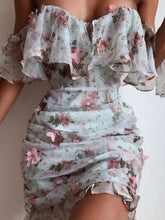 Load image into Gallery viewer, Fashion Sexy Ruffled Chiffon Print Mini Dress