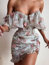 Load image into Gallery viewer, Fashion Sexy Ruffled Chiffon Print Mini Dress