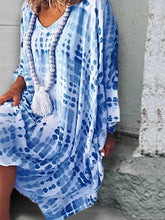 Load image into Gallery viewer, Tie-dye Round Neck Loose Casual Long-sleeved Dress