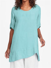 Load image into Gallery viewer, Simple Cotton And Linen Women'S Short Sleeve Top