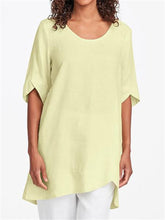 Load image into Gallery viewer, Simple Cotton And Linen Women'S Short Sleeve Top