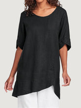 Load image into Gallery viewer, Simple Cotton And Linen Women'S Short Sleeve Top