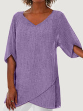 Load image into Gallery viewer, V-Neck Ruffle Sleeve Irregular Blouse