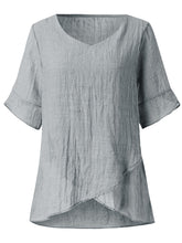 Load image into Gallery viewer, V-Neck Ruffle Sleeve Irregular Blouse