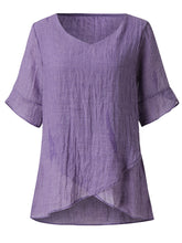 Load image into Gallery viewer, V-Neck Ruffle Sleeve Irregular Blouse