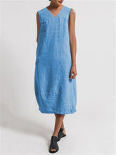 Load image into Gallery viewer, Summer Cotton And Linen Women&#39;S Sleeveless Dress