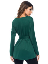 Load image into Gallery viewer, Fashion Women'S V-Neck Tie Solid Color Long-Sleeved Shirt