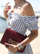 Load image into Gallery viewer, Casual Striped One-Shoulder Short-Sleeved Midi Dress