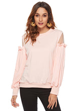 Load image into Gallery viewer, Women'S Round Neck Gauze Stitching Long Sleeve Loose T-Shirt