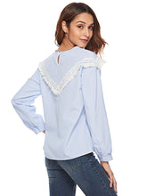 Load image into Gallery viewer, Women'S Round Neck Lace Stitching Long Sleeve T-Shirt