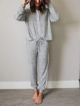 Load image into Gallery viewer, Simple Casual Long Sleeve Trousers Elastic Cuffs Two-piece Suit