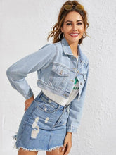 Load image into Gallery viewer, Women&#39;S Fashion Lapel Ultra Short Denim Jacket