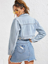 Load image into Gallery viewer, Women&#39;S Fashion Lapel Ultra Short Denim Jacket