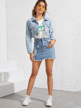 Load image into Gallery viewer, Women&#39;S Fashion Lapel Ultra Short Denim Jacket