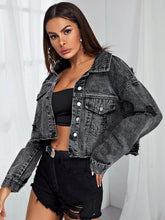 Load image into Gallery viewer, Women&#39;S Fashion Raw Edge Ripped Denim Short Jacket