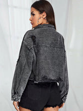 Load image into Gallery viewer, Women&#39;S Fashion Raw Edge Ripped Denim Short Jacket