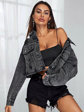 Load image into Gallery viewer, Women&#39;S Fashion Raw Edge Ripped Denim Short Jacket