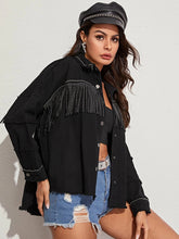 Load image into Gallery viewer, Women&#39;S Fringed Fringe Beaded Loose Denim Jacket