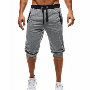 Men'S Contrast Color Design Casual Cropped Sweatpants