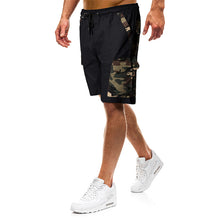 Load image into Gallery viewer, Men&#39;S Fashion Camouflage Stitching Tether Belt Cargo Shorts