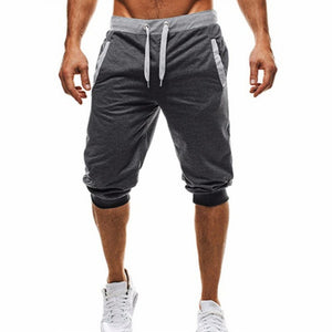 Men'S Contrast Color Design Casual Cropped Sweatpants