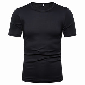 Men'S Solid Color Round Neck Casual T-Shirt