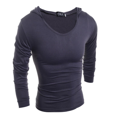 Men'S Slim Fit Hooded Long Sleeve T-Shirt