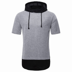 Men'S Casual Hip-Hop Hooded Short Sleeve T-Shirt