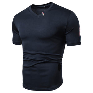 Men'S Stitching Casual Sports Short-Sleeved T-Shirt