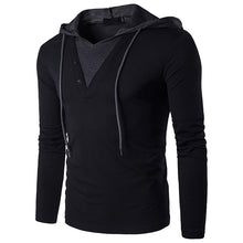 Load image into Gallery viewer, Male Youth Personality Long-Sleeved Color Matching Hooded T-Shirt