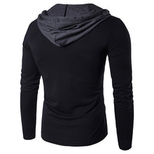 Load image into Gallery viewer, Male Youth Personality Long-Sleeved Color Matching Hooded T-Shirt