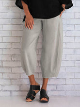 Load image into Gallery viewer, Women&#39;S Cropped Cotton Slub Stitching Pants