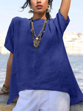 Load image into Gallery viewer, Split Stitching Loose Women'S Short Sleeve Top
