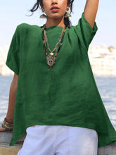 Load image into Gallery viewer, Split Stitching Loose Women'S Short Sleeve Top