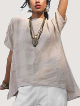 Load image into Gallery viewer, Split Stitching Loose Women'S Short Sleeve Top
