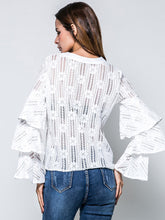 Load image into Gallery viewer, Women'S Fashion Cake Layer Flared Sleeve Hollow Lace Top