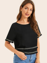 Load image into Gallery viewer, Women'S Fashion Fringed Lace Stitching Cotton T-Shirt