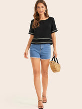 Load image into Gallery viewer, Women'S Fashion Fringed Lace Stitching Cotton T-Shirt