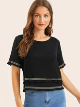 Load image into Gallery viewer, Women'S Fashion Fringed Lace Stitching Cotton T-Shirt