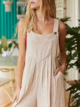 Load image into Gallery viewer, Women Plain Jumpsuit Loose Buttons Overalls