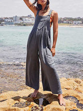 Load image into Gallery viewer, Women Plain Jumpsuit Loose Buttons Overalls