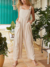 Load image into Gallery viewer, Women Plain Jumpsuit Loose Buttons Overalls