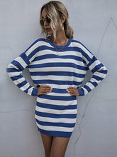 Load image into Gallery viewer, Fashion Casual Striped Loose Knit Two-Piece Suit