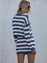 Load image into Gallery viewer, Fashion Casual Striped Loose Knit Two-Piece Suit