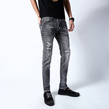 Load image into Gallery viewer, Men&#39;S Casual Stretch Ripped Jeans