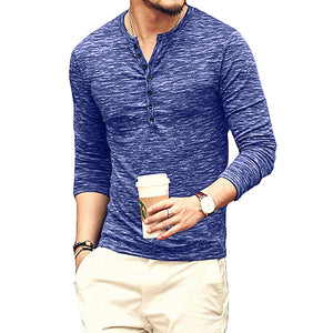 Casual Fashion Men'S V-Neck Long-Sleeved T-Shirt